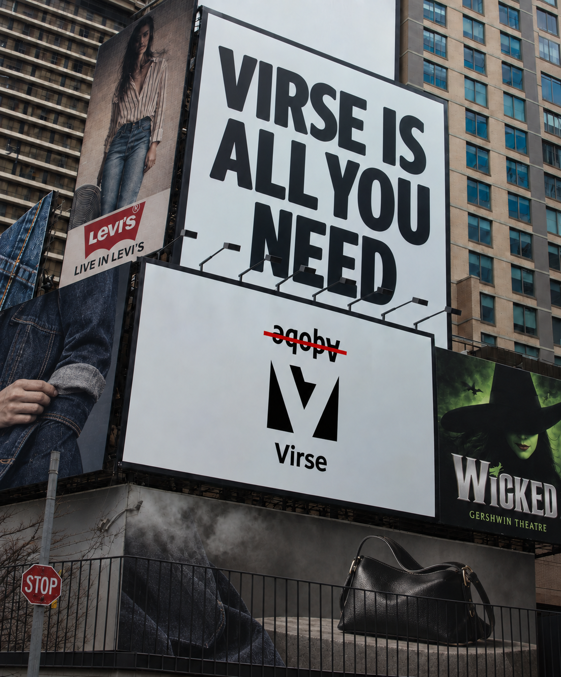 Virse billboard concept in New York: Virse is all you need