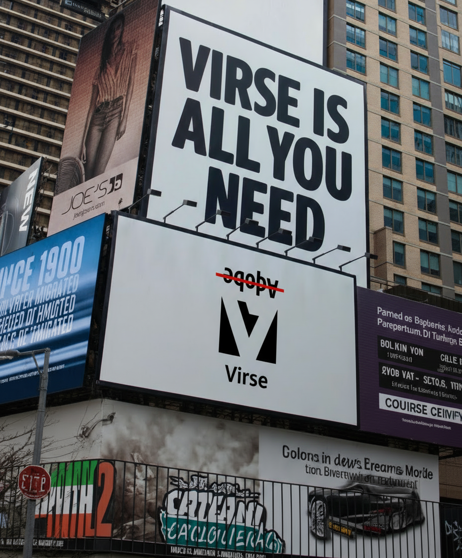 Virse billboard concept in New York: Virse is all you need